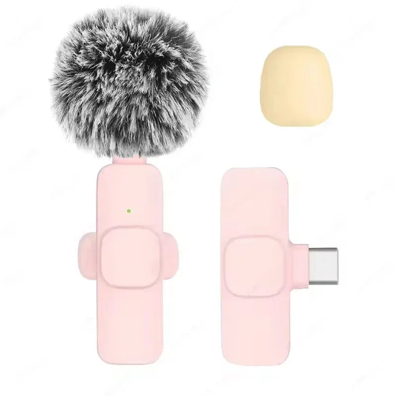 New Wireless Lavalier Microphone Portable Audio Video Recording Mini Microphone for iPhone Android PC Camera Live Gaming Phone