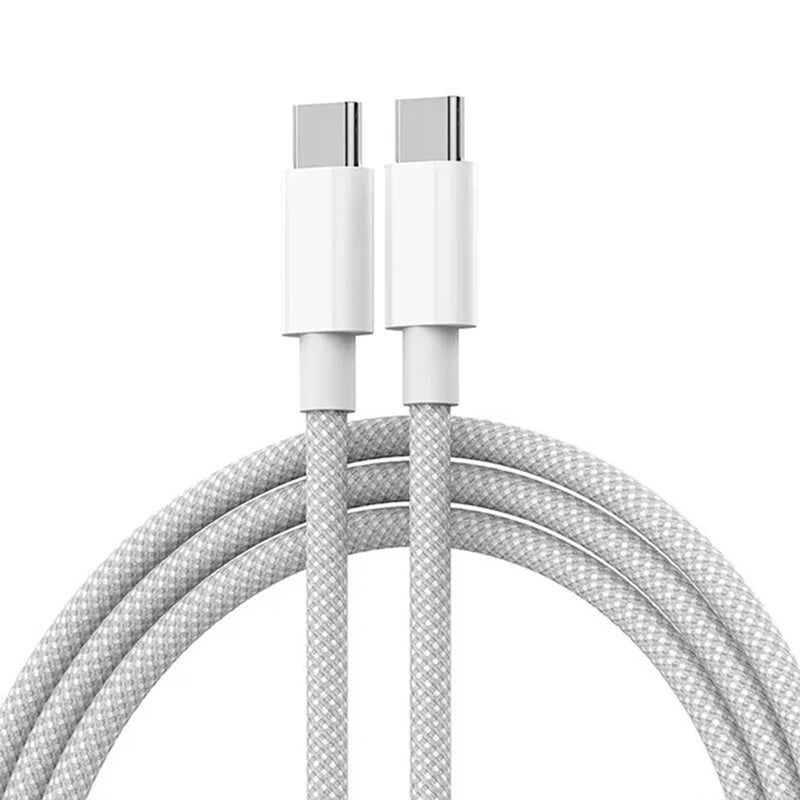 PD 60W Type C to Type C Color Cable For  iphone 15 15pro  Fast Charging For Xiaomi Samsung Huawei Type C Weaving Cable  1M 2M 3M