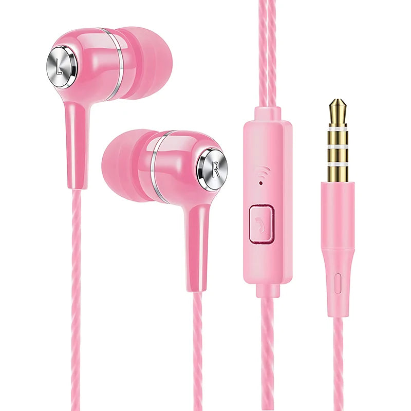 3.5mm Wired Earphone In Ear Headset HIFI Heavy Bass Earbuds Monitor Sports Headset Stereo Music Gaming Headphone With Microphone