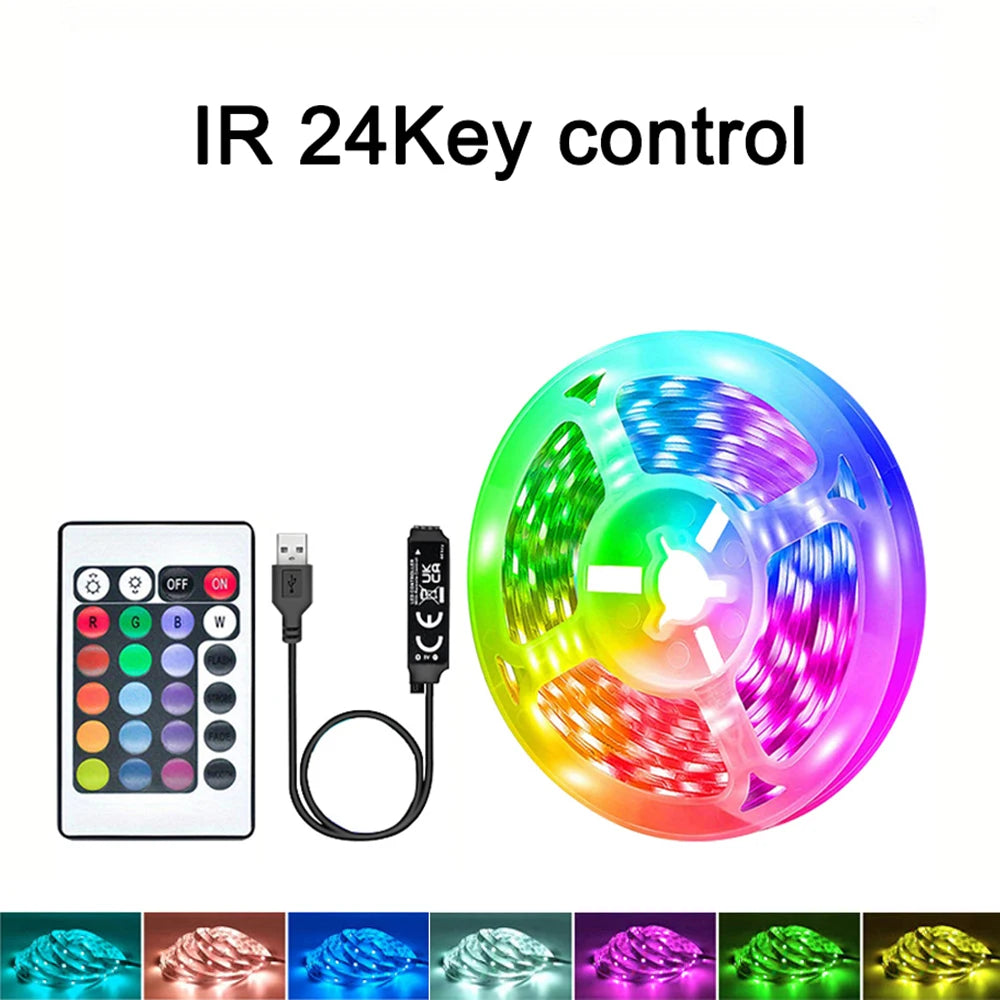 40M/131Ft Led Strip Lights APP 44Keys Music Sync Remote Control USB 5V RGB Flexible Tape for Room Decoration TV Backlight Diode