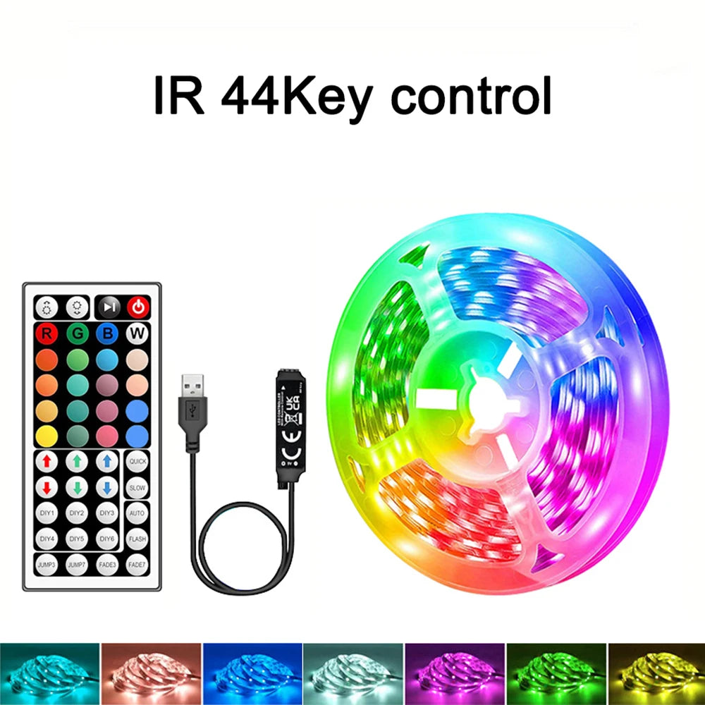 40M/131Ft Led Strip Lights APP 44Keys Music Sync Remote Control USB 5V RGB Flexible Tape for Room Decoration TV Backlight Diode