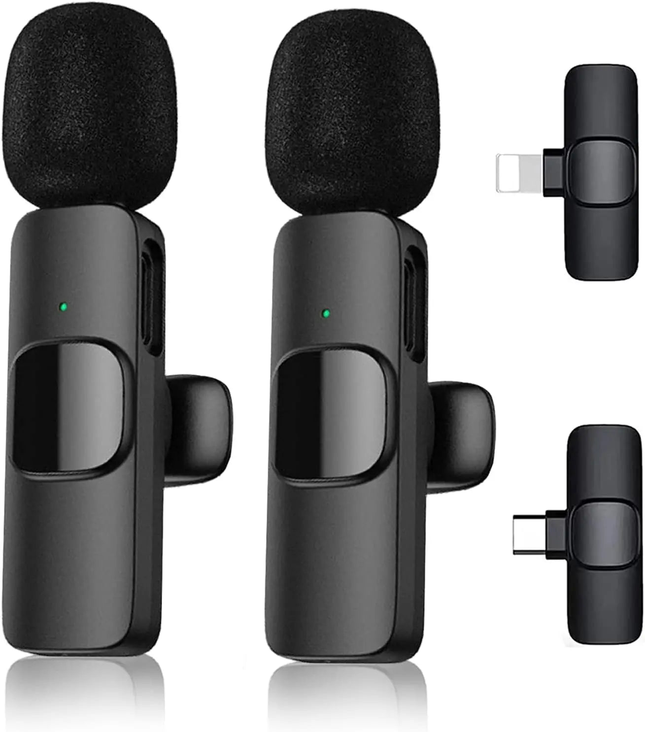 Lavalier Wireless Bluetooth Microphone Portable Audio Video Recording Mini Mic For iPhone Live Broadcast Gaming Phone Type-C