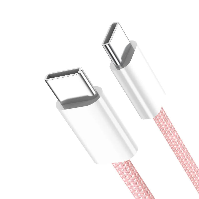 PD 60W Type C to Type C Color Cable For  iphone 15 15pro  Fast Charging For Xiaomi Samsung Huawei Type C Weaving Cable  1M 2M 3M