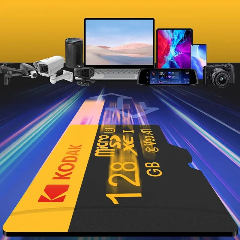 KODAK Mobile Memory Card 256GB Recorder Storage High Speed 128GB monitoring SD Card 64GB 32GB TF Gaming Microsd Class10 U3 V30