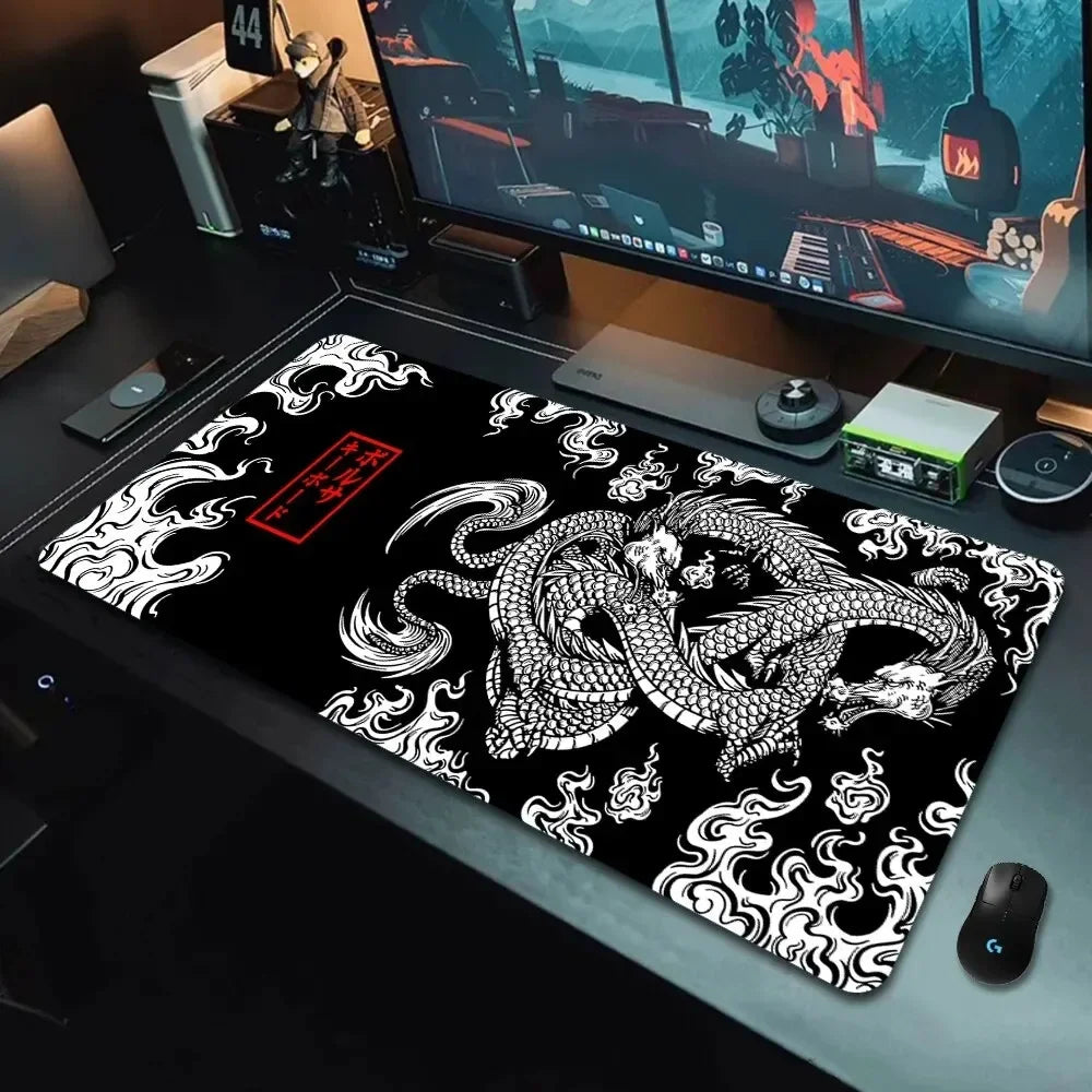Japanese Dragon Large XXL Gaming Mousepad 900x400 700x300 Speed Desk Mat Anime Theme Keyboard Gamer Mouse Pad for Esports