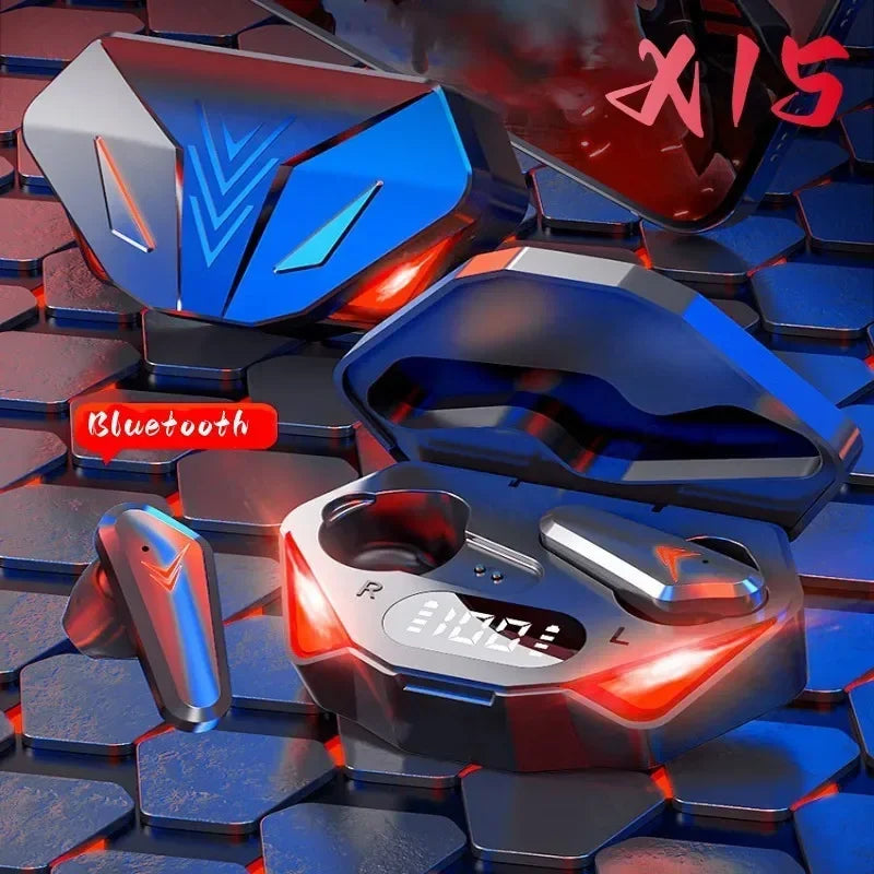 X15 TWS Gaming Earbuds Wireless Bluetooth 5.0 Earphones with Mic Bass Boosted 9D Stereo Sound Positioning HiFi Music Headset