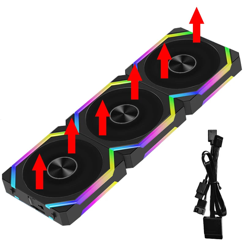 JUMPEAK CS120 ARGB Cooling Fan 360mm Modular Stackable Splicing PWM Silent 120mm RGB Fans Kit For Gaming PC Case Water Cooler