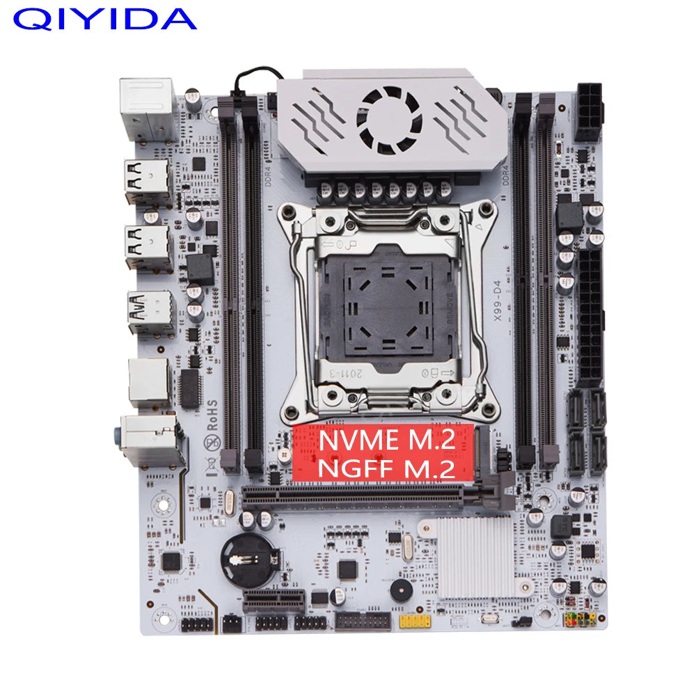 QIYIDA X99 motherboard D4 TPM2.0 LGA 2011 3 with M.2 slot Support X99 C612chip DDR4 Memory SATA3.0 USB3.0 PCI16X