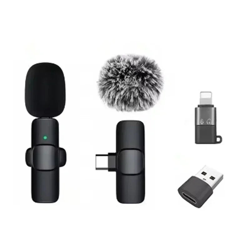 New Wireless Lavalier Microphone Portable Audio Video Recording Mini Microphone for iPhone Android PC Camera Live Gaming Phone