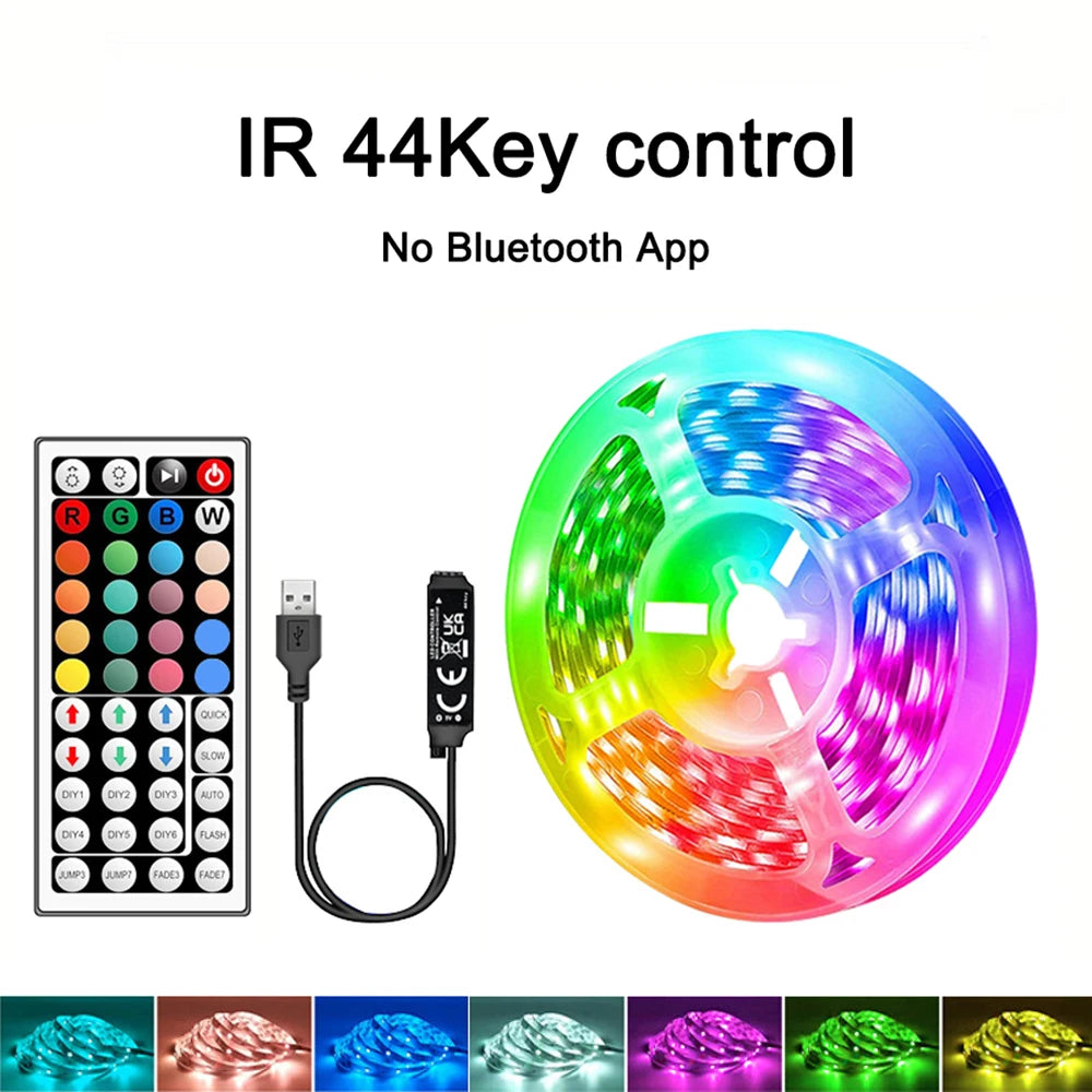 40M/131Ft Led Strip Lights APP 44Keys Music Sync Remote Control USB 5V RGB Flexible Tape for Room Decoration TV Backlight Diode