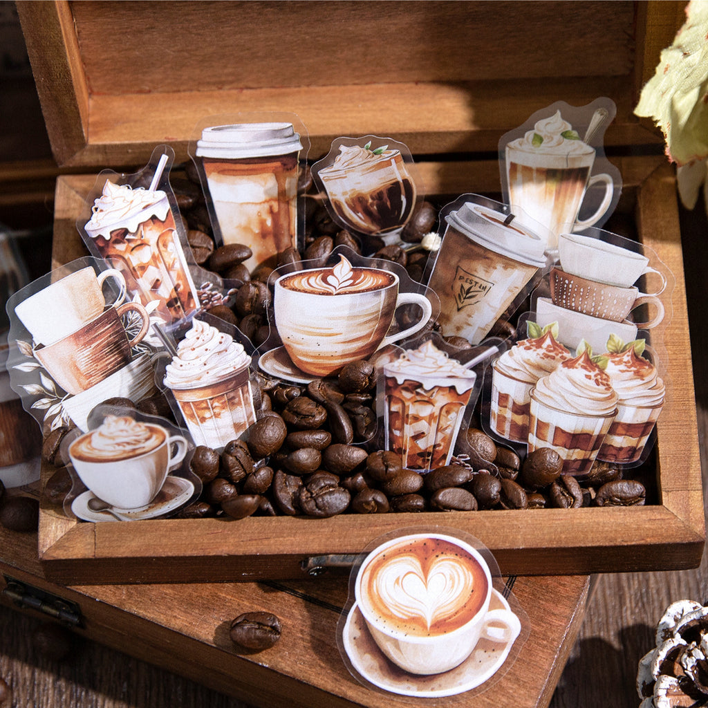Walking Coffee House Series Coffee Theme Hand Account DIY Material Decorative Sticker