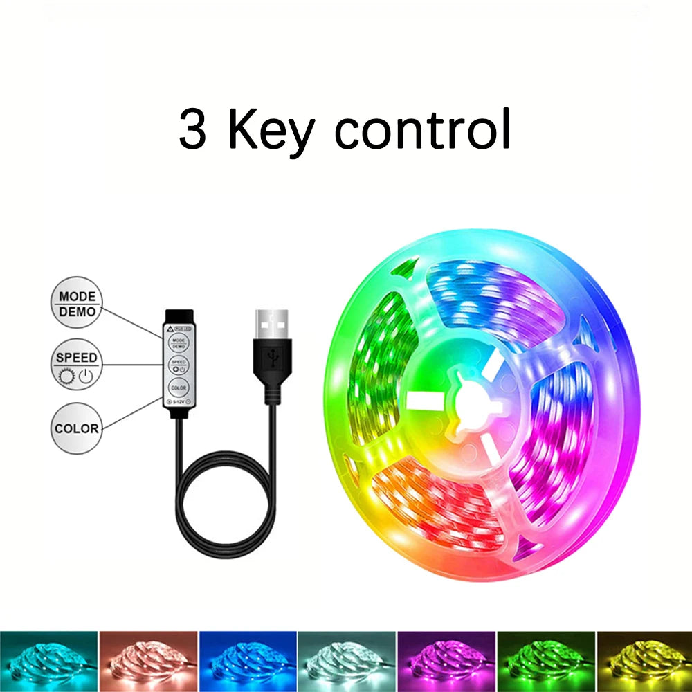 40M/131Ft Led Strip Lights APP 44Keys Music Sync Remote Control USB 5V RGB Flexible Tape for Room Decoration TV Backlight Diode