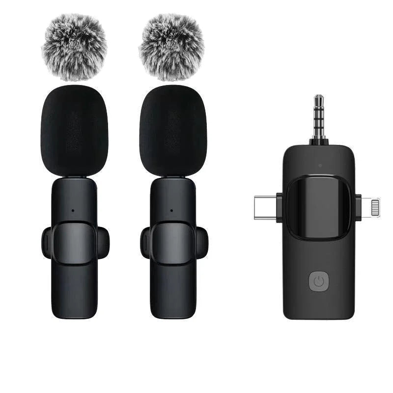New Wireless Lavalier Microphone Portable Audio Video Recording Mini Microphone for iPhone Android PC Camera Live Gaming Phone