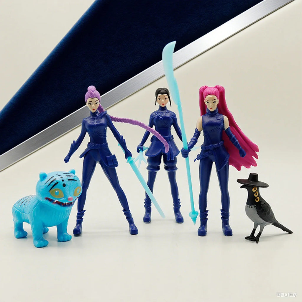 5pcs/Set Kpop Demon Hunters Figure Toy PVC Model Cartoon Gaming Peripherals Desk Decoration Collection Doll For Children Gift