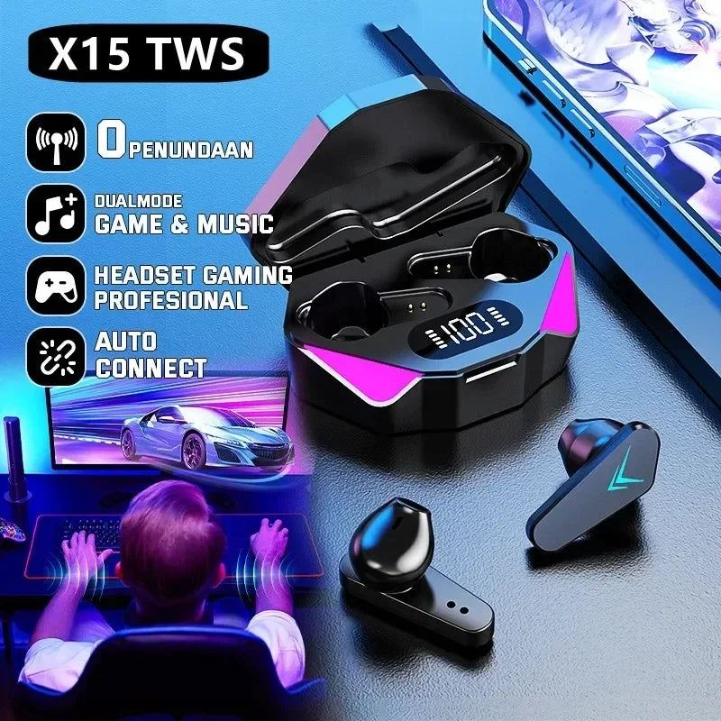 2025 New TWS Wireless Earphone 5.3 bluetooth Headphone Low Latency Earbud Esport Gaming Headset Gamer with Mic For xiaomi iphone
