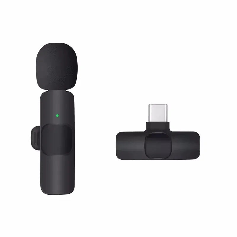 Portable Lavalier Wireless Microphone Audio Video Recording Mini Mic For iPhone Android Live Broadcast Gaming Phone With Receive