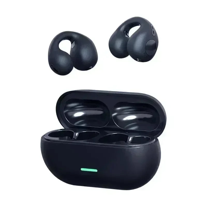 New Fone Bluetooth Headset 5.3 Wireless Air Conduction Headphones Clip Ear Music Noise Canceling HD Call Sports Gaming Earphone