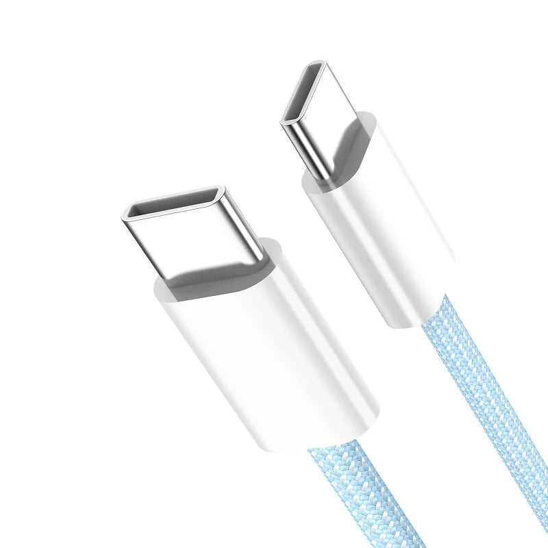 PD 60W Type C to Type C Color Cable For  iphone 15 15pro  Fast Charging For Xiaomi Samsung Huawei Type C Weaving Cable  1M 2M 3M