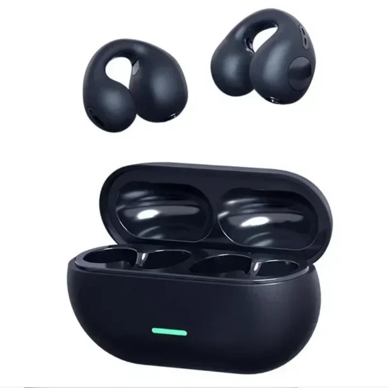 New Fone Bluetooth Headset 5.3 Wireless Air Conduction Headphones Clip Ear Music Noise Canceling HD Call Sports Gaming Earphone
