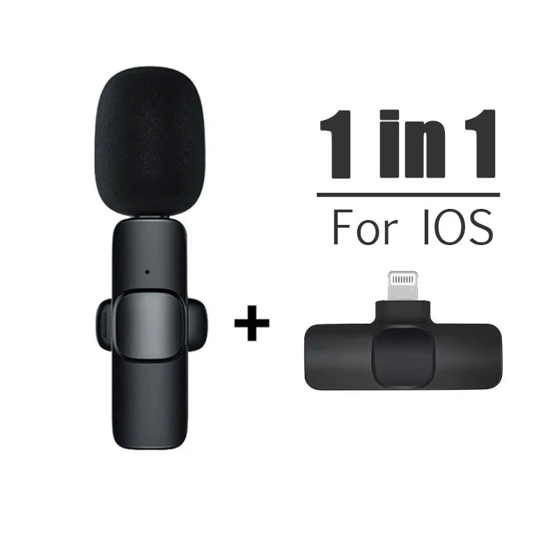 Lavalier Wireless Bluetooth Microphone Portable Audio Video Recording Mini Mic For iPhone Live Broadcast Gaming Phone Type-C