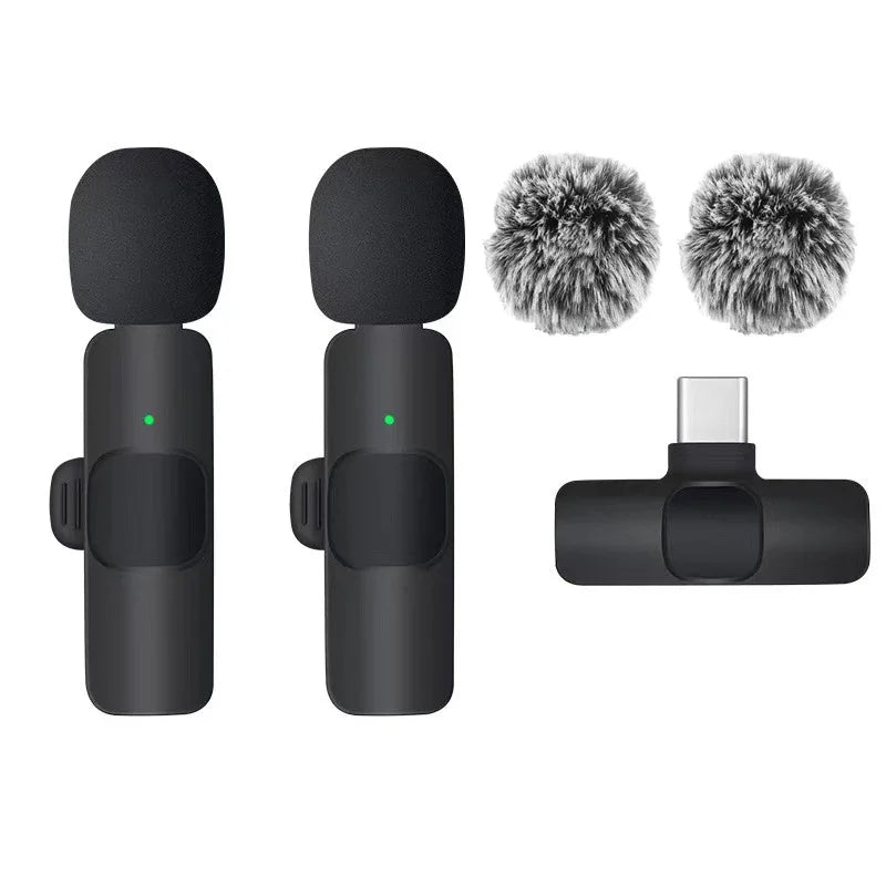 New Wireless Lavalier Microphone Portable Audio Video Recording Mini Microphone for iPhone Android PC Camera Live Gaming Phone