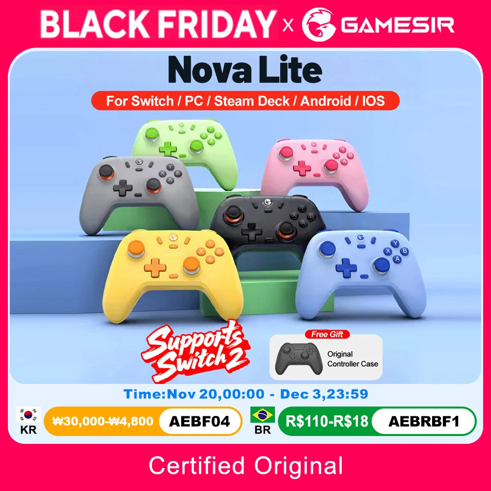 GameSir Nova Lite Gamepads PC Switch 2 Gaming Controller for Nintendo Switch 2 Switch Steam iOS Android Hall Effect Josticks