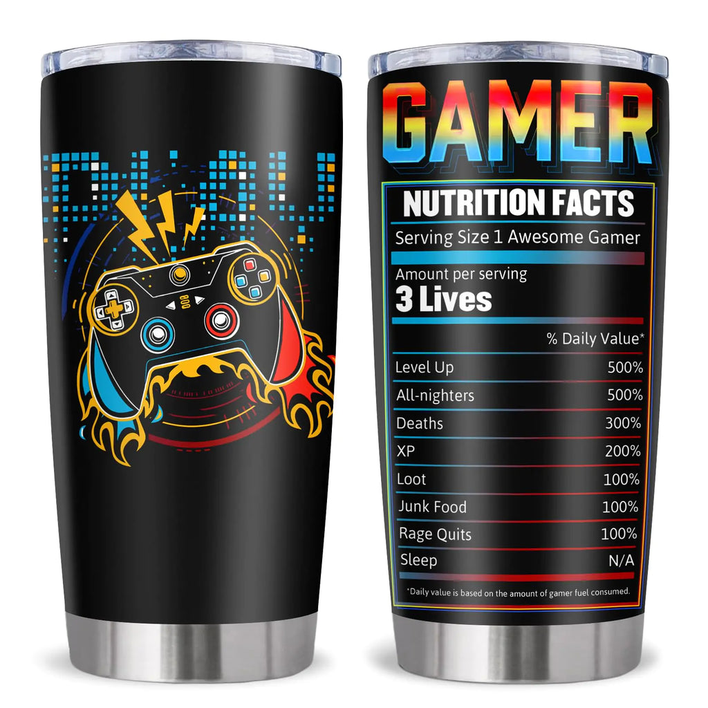 Ladyhold Gamer Gifts Gifts for Gamers Gamer Gifts for Men Gaming Gifts for Men Teenage Boys Cool Gifts for Gamers Boys Tumbler 20Oz Video Game Lover Gifts Gaming Mugs Stuff