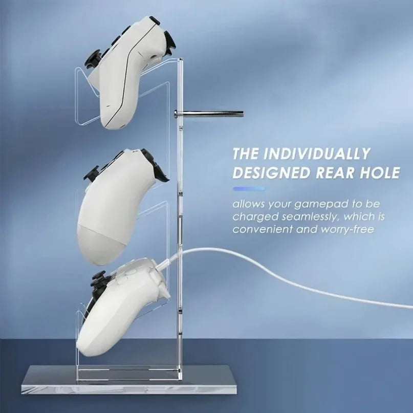 Acrylic 3-layer Console Stand Base Headset Holder Mount Desktop Storage for All Gamepad Headphone Airpods Max Gaming Accessories