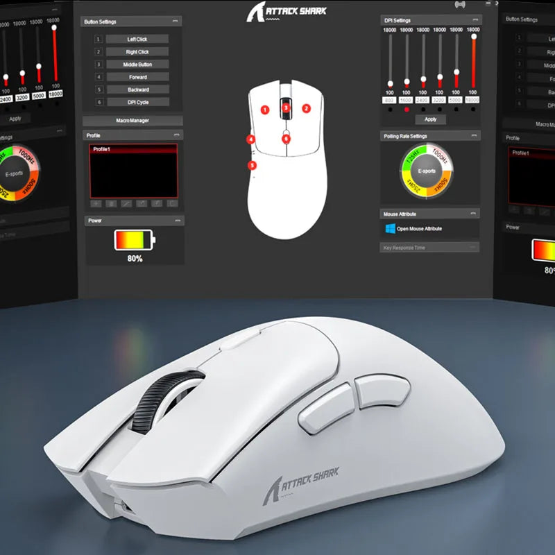 R1 Wireless Gaming Mouse, 18000dpi,1000Hz, Tri-mode Connection, PAW3311,Macro Mouse