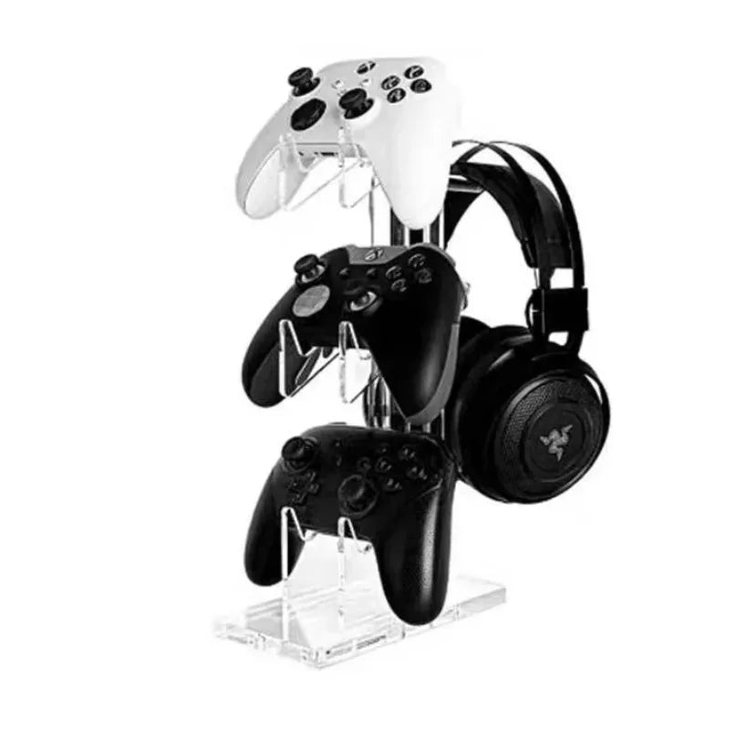 Acrylic 3-layer Console Stand Base Headset Holder Mount Desktop Storage for All Gamepad Headphone Airpods Max Gaming Accessories