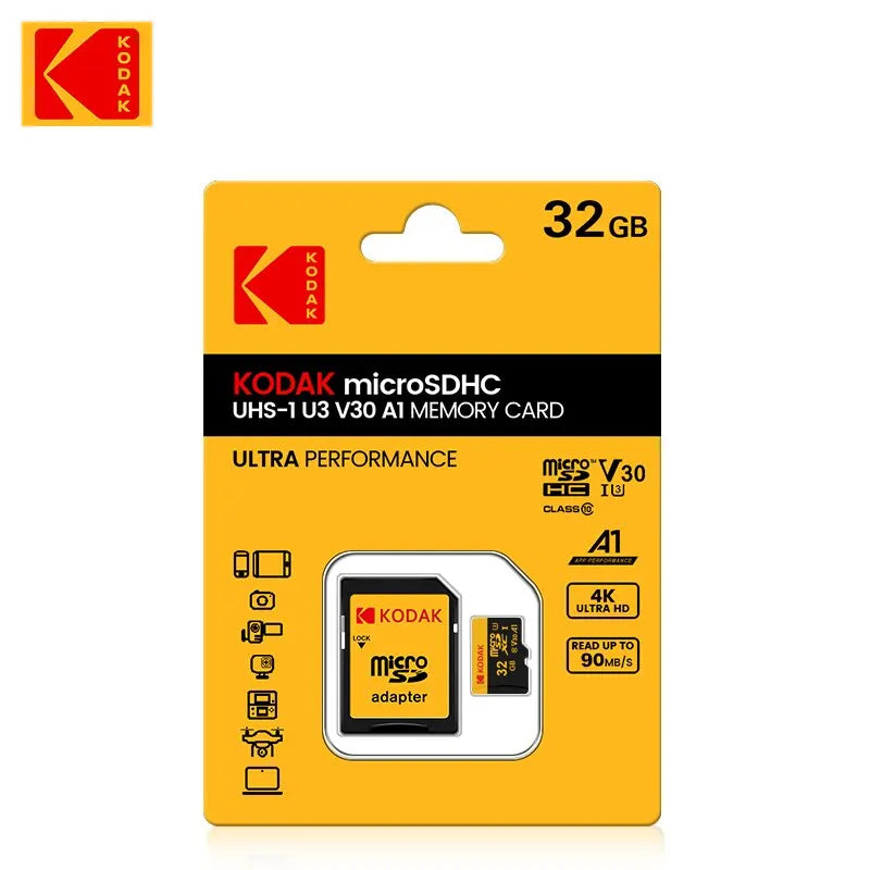 KODAK Mobile Memory Card 256GB Recorder Storage High Speed 128GB monitoring SD Card 64GB 32GB TF Gaming Microsd Class10 U3 V30