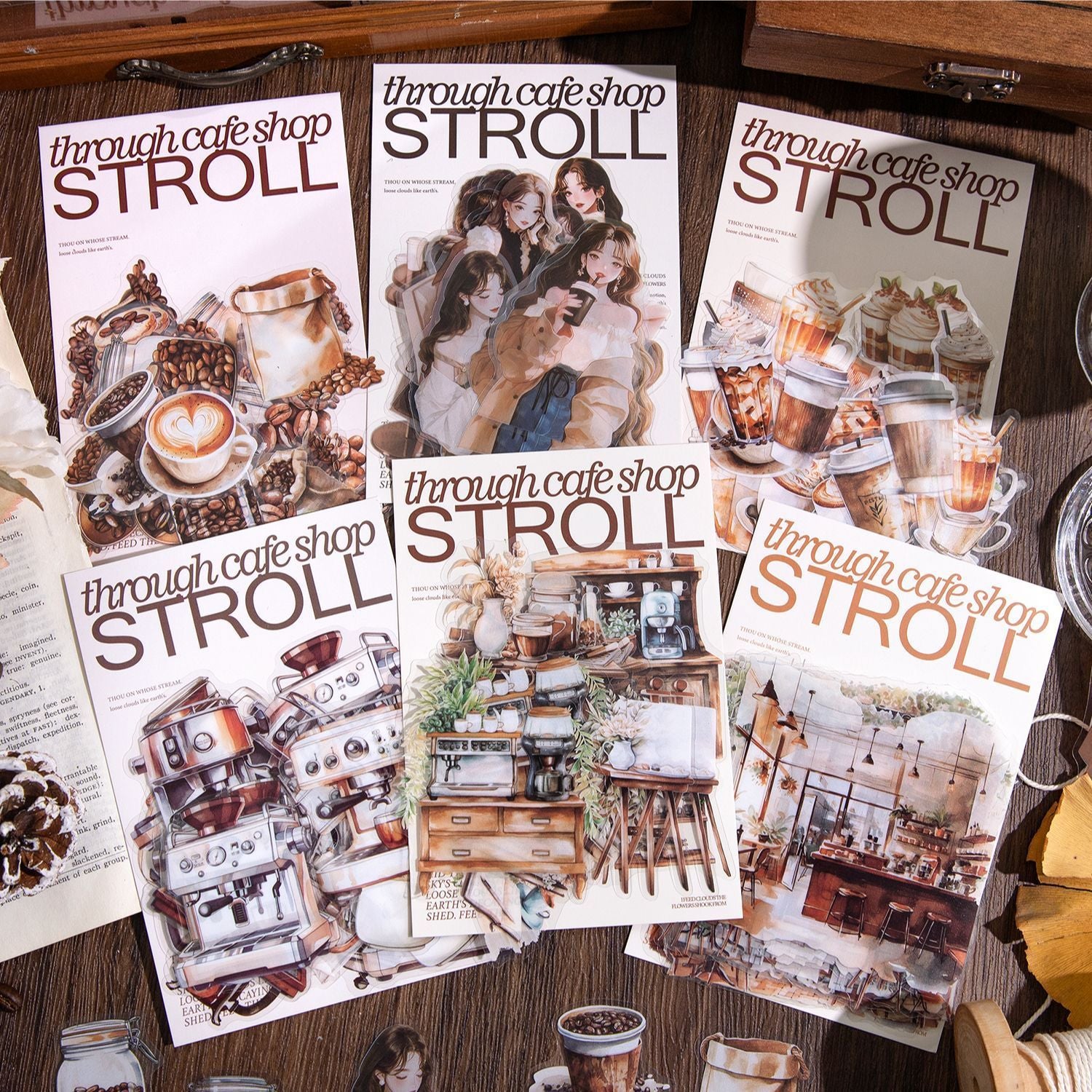 Walking Coffee House Series Coffee Theme Hand Account DIY Material Decorative Sticker