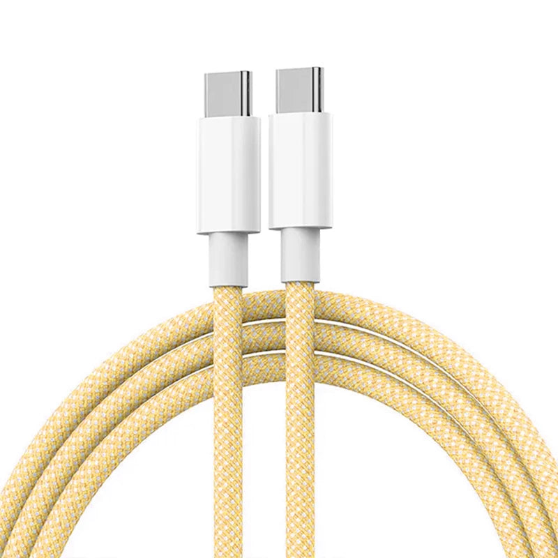 PD 60W Type C to Type C Color Cable For  iphone 15 15pro  Fast Charging For Xiaomi Samsung Huawei Type C Weaving Cable  1M 2M 3M