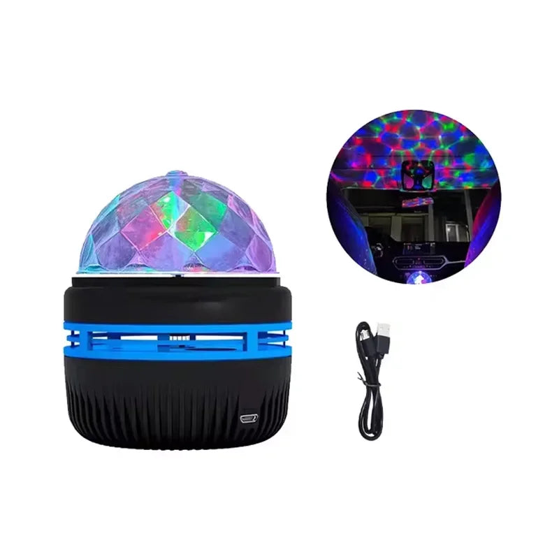 LED Starry Sky Projector Light USB Remote Control Rotating Aurora Galaxy Spotlight for Magic Ball Stage KTV Atmosphere Decor