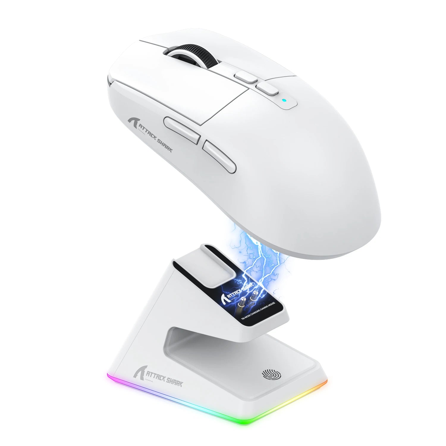 Attack Shark X6 PAW3395 Bluetooth Mouse,2.4 Tri-Mode Connection, RGB Touch Magnetic Charging Base, Macro Gaming Mouse