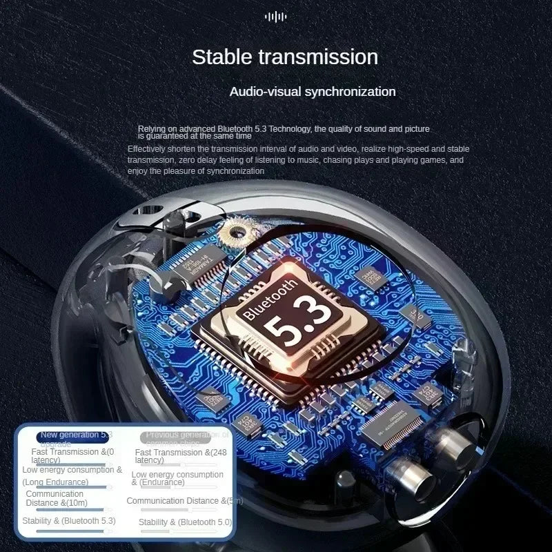 New Fone Bluetooth Headset 5.3 Wireless Air Conduction Headphones Clip Ear Music Noise Canceling HD Call Sports Gaming Earphone