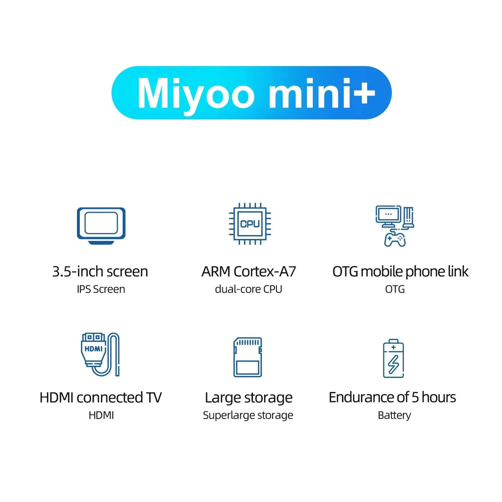 MIYOO Mini Plus Game Console 3.5Inch IPS Screen Retro Gaming Console 3000mAh Game Console Video Player for Miyoo Mini Plus V3