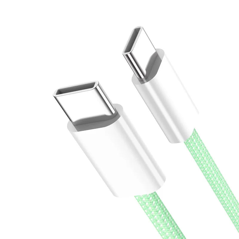 PD 60W Type C to Type C Color Cable For  iphone 15 15pro  Fast Charging For Xiaomi Samsung Huawei Type C Weaving Cable  1M 2M 3M