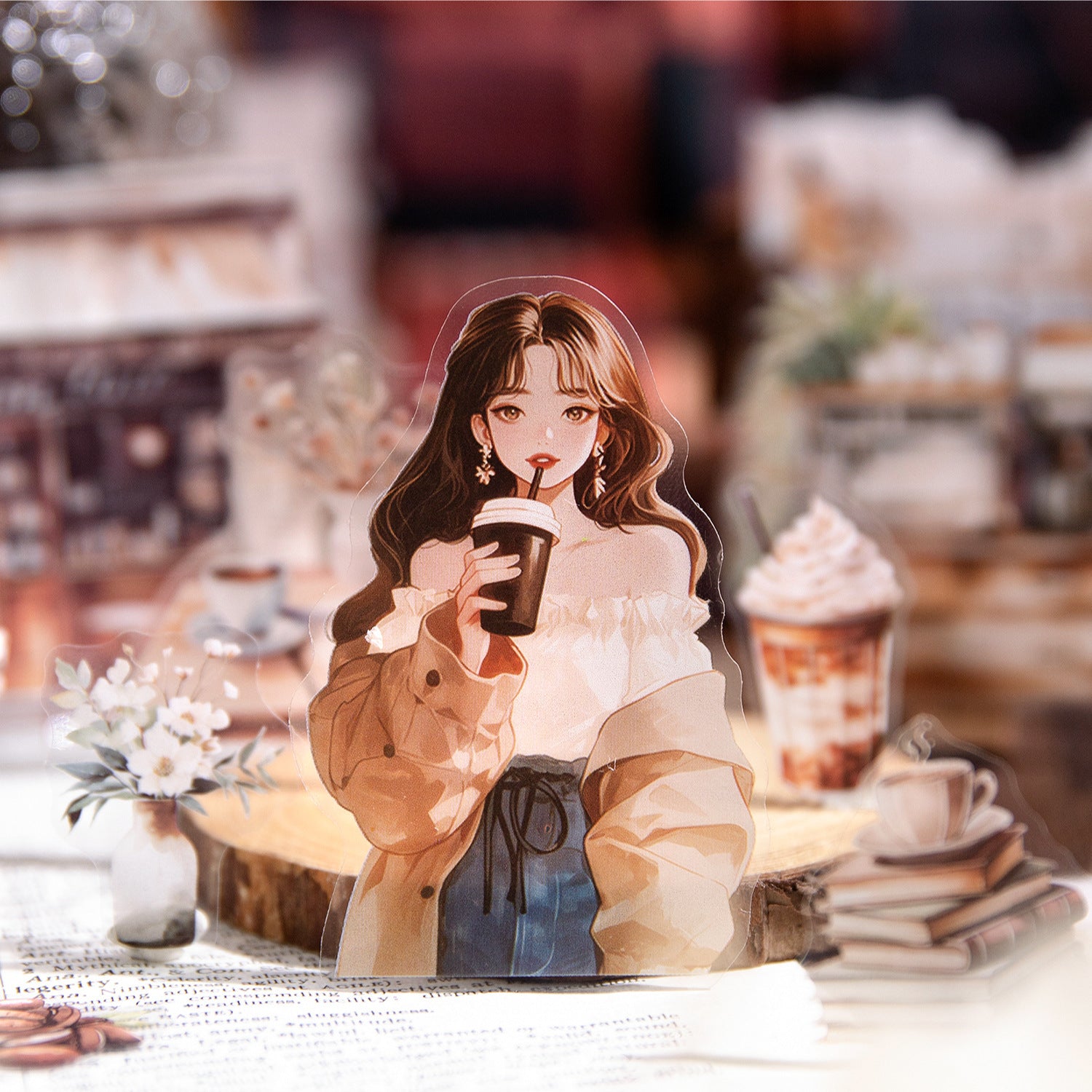 Walking Coffee House Series Coffee Theme Hand Account DIY Material Decorative Sticker